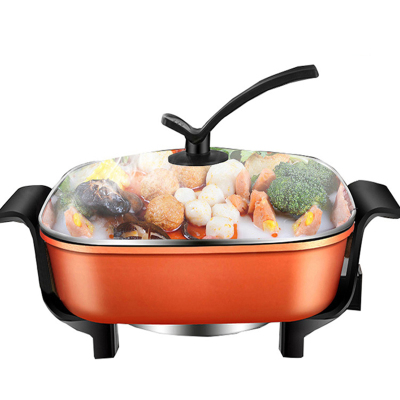 潇洒歌 电火锅 智能大容量多功能电炒锅电热锅电煮锅家用电炒锅不粘YR-G32 香槟色