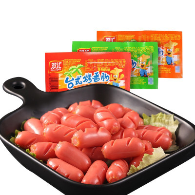 双汇(Shuanghui) 台式烤香肠380g(38gx10支) 香肠休闲火腿肠热狗台式肉类零食小吃烧烤肠