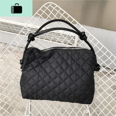 包包女包新款2019菱格单肩包大包女大容量购物袋托特包个性手提包NEW LAKE 黑色女士单肩包