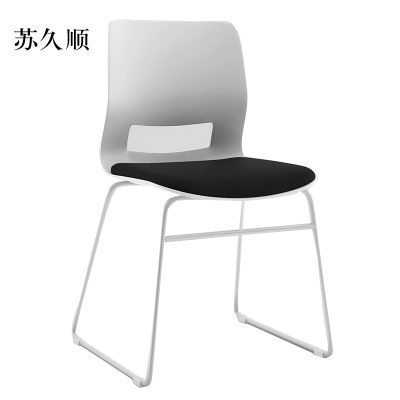 苏久顺培训会议椅弓形椅洽谈椅无扶手黑色软包椅