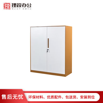 【理政】钢制文件矮柜 铁皮文件柜 资料柜 金属小柜 对开门储物柜 拆装柜