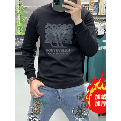 欧洲站高端潮牌印花卫衣男装时尚潮流秋冬季新款男士圆领长袖上衣