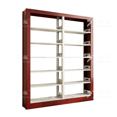 臻远 ZY4072627 钢制书架红色转印图书馆书架资料架 单面6层一列二组 1900*300*2000