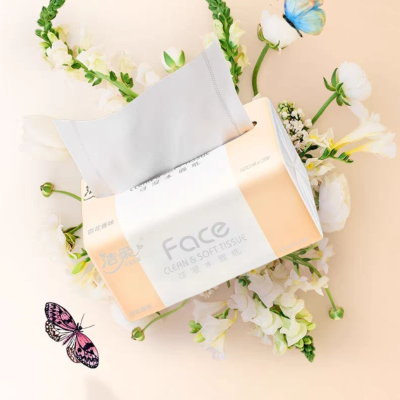 洁柔抽纸面巾纸Face百花香味软抽120抽3层*6包