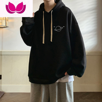 七斓400g连帽卫衣男潮ins慵懒风外套大码青少年潮流男装