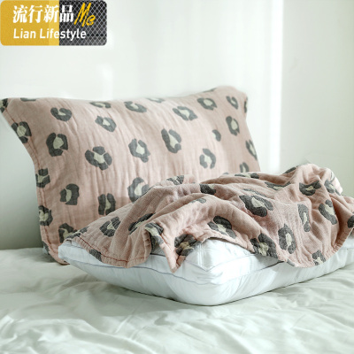 2019日系棉6层褶皱加厚纱布枕巾一对男女学生单人枕头巾 三维工匠