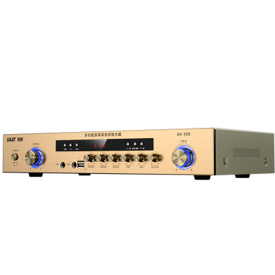 先科(SAST)AV-308 家用定阻KTV功放机蓝牙专业大功率家庭影院会议音响功放 定阻功放400W(峰值)