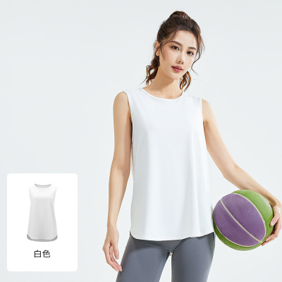 宽松美背网纱瑜伽背心跑步训练速干健身运动上衣女罩衫