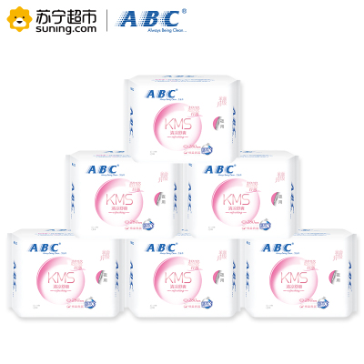 ABC 卫生巾夜用纤薄棉柔排湿表层280mm*8片*6包共48片