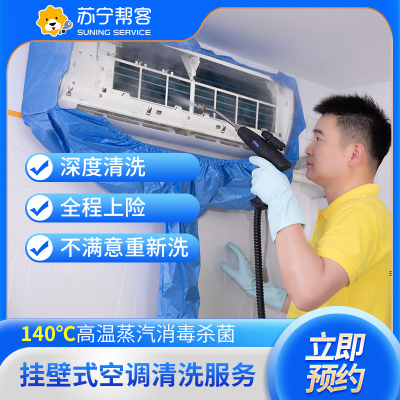 1台空调挂机清洗 家用挂壁式空调清洗服务 清洗家电 苏宁帮客 上门服务 家电清洗