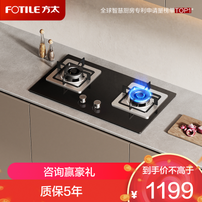 方太燃气灶双灶嵌入式灶具家用厨房 5.0kW*大火力 新品 可调节底盘 换装优选 TH32B 天然气