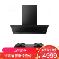 老板[L5 Pro青春版]超薄平嵌抽吸排油烟机 顶侧一体28大吸力烟灶联动 高端定时+防干烧套装L3+C5天然气