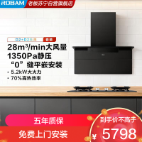 老板(Robam)[小黑翼]D2超薄顶侧双吸抽油烟机 28立方智能大吸力1350Pa一级能效 27A21-D2+D2