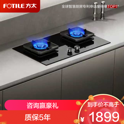 方太(FOTILE)家用嵌入式双灶台 可调节换装灶具 5.2kW*猛火燃气灶 70%高热效 TF27B 天然气B