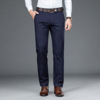 金盾(KIN DON)男士休闲裤秋冬厚款天丝宽松直筒商务冬天男裤中年免烫长裤子