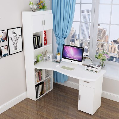 转角书桌书架组合书柜电脑台式桌家用一体学生经济型现代简约卧室