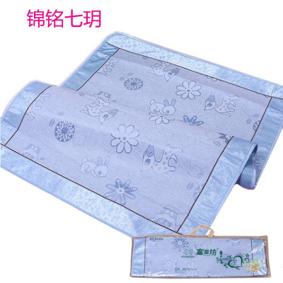 锦铭七玥宝宝冰丝镶边凉席 儿童婴儿床凉席 卡通印花冰丝席