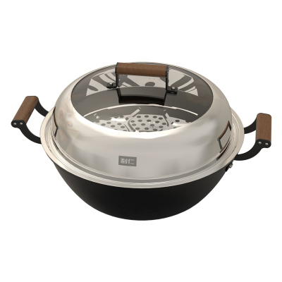 利仁JZDG-3228铁锅家用炖锅双耳精铸老式加深炒锅无涂层深炖