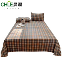 晨磊 床单三件套 230*250cm(灰橘格) 套