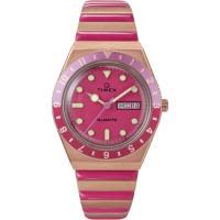 TIMEX 女士 T80 36 毫米石英手表 - 玫瑰金色扩展表带粉色表盘