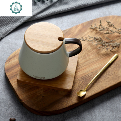 INS北欧咖啡杯早餐杯子陶瓷带盖勺马克杯大容量女水杯家用办公室封后