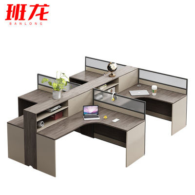 班龙办公工位四人位张
