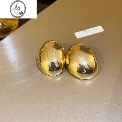 JiMi金属耳钉2023新款高级感气质小众设计感高级金色耳环银色耳饰女