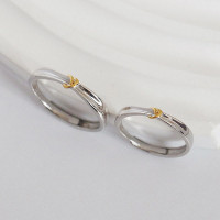 同心结S925纯银情侣戒指男女小众设计感开口可调节对戒可定制刻字送女朋友老婆情人节七夕生日礼物
