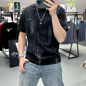 夏季气质潮牌轻奢短袖T恤男新款潮流休闲ins圆领半袖打底衫上衣潮