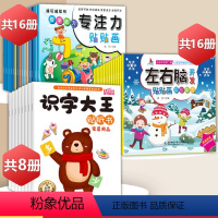 专注力+左右脑+识字大王贴纸 [正版]专注力训练贴纸书0到3–6岁儿童益智早教书幼儿园绘本阅读3一4–2两岁三岁宝宝书籍