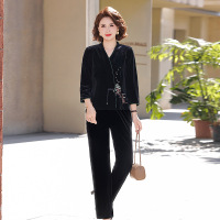 2026年春季中老年女装大码宽松金丝绒套装妈妈款国风女40-60岁春