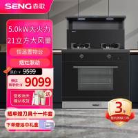 [新品]森歌(SENG)集成灶D8ZK-1蒸烤一体灶变频电机 21立方大吸力抽油烟机燃气灶家用厨房灶具[液化气右排烟]