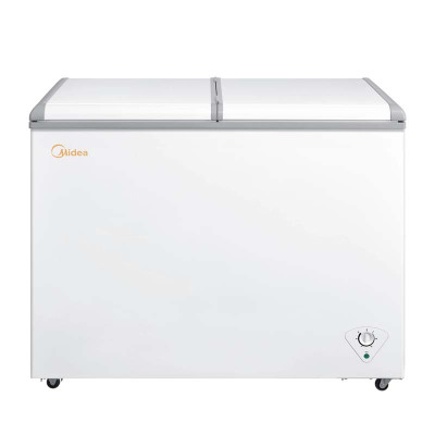 美的(Midea)220升家用商用冰柜 双温双箱冷柜 蝶形侧掀门 冰柜小型家用 冷藏冷冻柜 BCD-220VM(E)