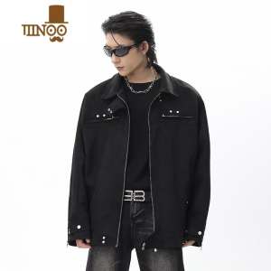 YANXU美式复古工装外套潮牌男款欧美街头情侣潮流小众痞帅机车夹克