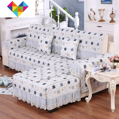 沙发垫四季通用布艺组合套装1+2+3客厅萬能沙发套罩一套全包现代灰色-枫叶1人+3人+3人（三片装）御蓝锦