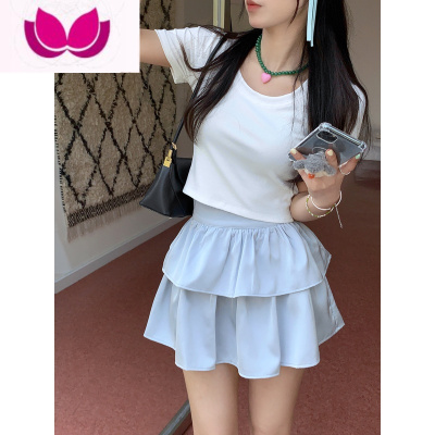 七斓纯色短款T恤2023新款韩系别致泰式短袖chic上衣甜辣女ins潮