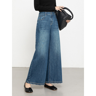 阔腿裤女20266年春季新款高腰宽松休闲牛仔裤20266年春款女装