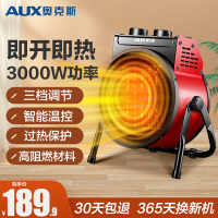 奥克斯(AUX) 暖风机工业取暖器家用节能小钢炮大功率热风机速热省电暖器暖风器 3000瓦(工业家用陶瓷款)强