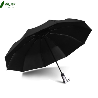 10骨自动带黑胶防晒雨伞 黑色/把
