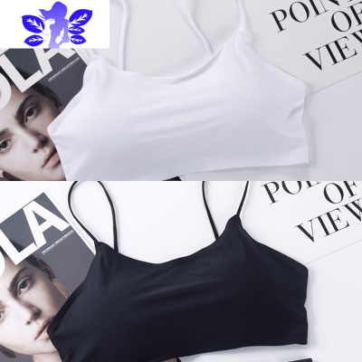 Ideamini冰丝美背吊带背心女打底防走光性感交叉带胸垫聚拢裹胸式抹胸内衣