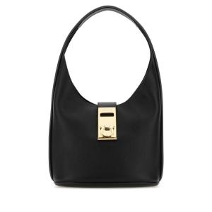 Ferragamo女款牛皮金属扣手提托特包手拿包百搭配色日常通勤手袋 BLACK