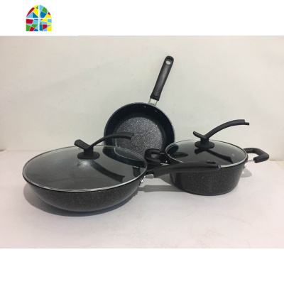 锅炒锅不粘锅家用燃气灶适用多功能三件套炒菜通用平底锅锅具套装 FENGHOU 酒银色银色(炒锅+盖)