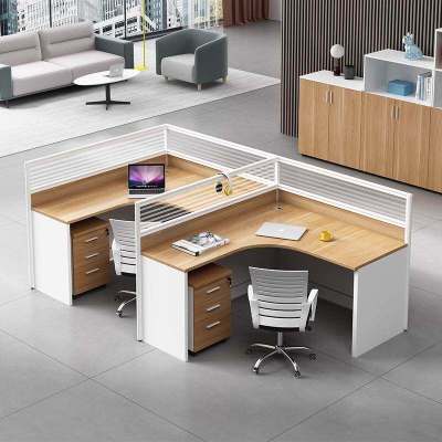 易企采 F型双人位不含活动柜(无椅) 职员屏风工位办公桌电脑卡座 单位:张 280*120*110CM