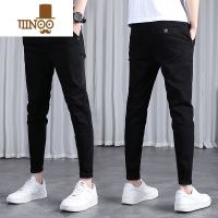 YANXU夏季薄款牛仔裤男士修身小脚潮牌2023新款九分锥形休闲长裤子男款