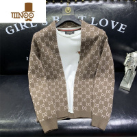 YANXU2023秋季新款潮牌时尚男士开衫百搭帅气外穿毛衣潮流针织外套