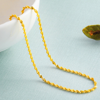 越南沙金项链女士镀24k仿真黄金时尚个性饰品细线锁骨链颈链首饰送女朋友老婆情人节七夕生日礼物