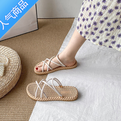 SUNTEK海边凉鞋可下水夏天拖鞋女款外穿罗马平底女生三亚沙滩防滑百搭鞋