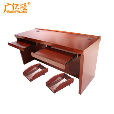 广亿隆电脑桌带主机架双人位办公桌定制