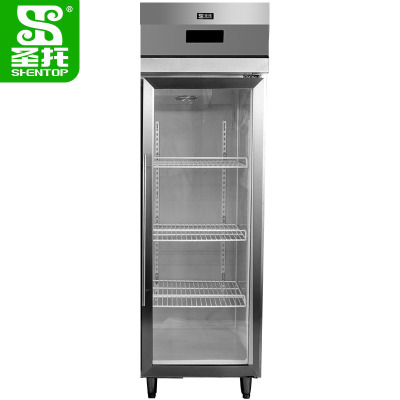 圣托(Shentop)单玻璃门风冷展示柜 水果饮料玻璃展示柜单门 500L大容量保鲜冰箱 DHA03