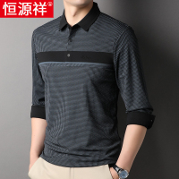恒源祥长袖t恤男士秋季百搭翻领体恤商务休闲polo衫中老年爸爸装